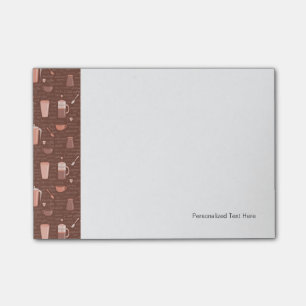 Pattern with coffee related elements post-it notes
