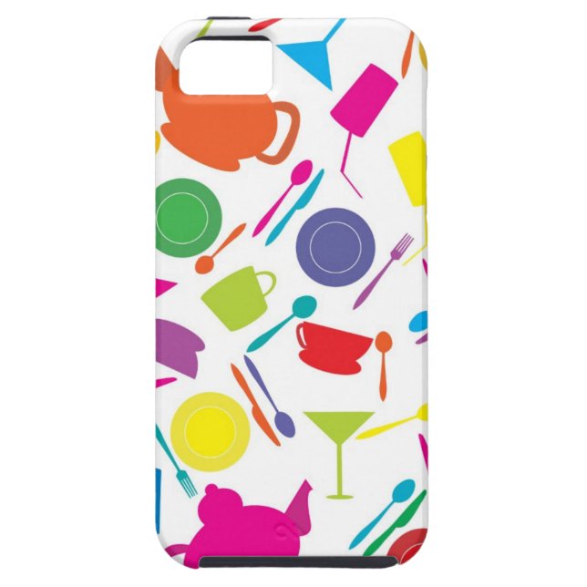 Pattern With Coloured Kitchen Stuff Case-Mate iPhone Case (Back)