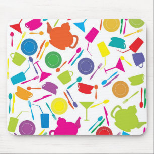 Pattern With Coloured Kitchen Stuff Mouse Pad