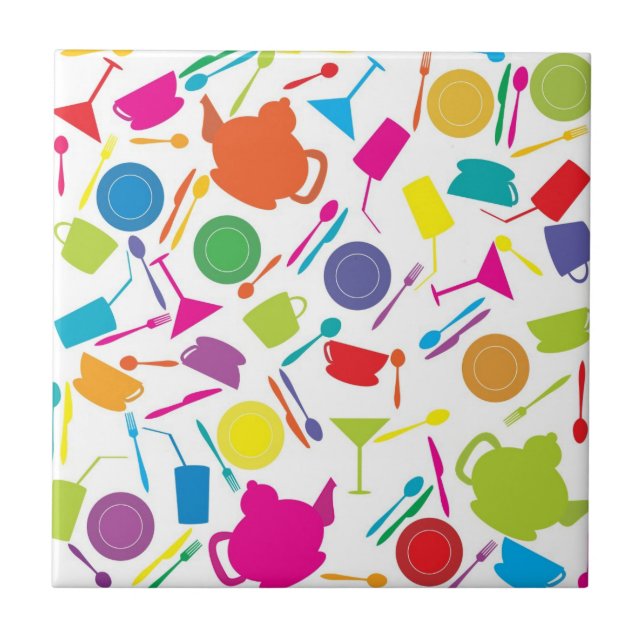 Pattern With Coloured Kitchen Stuff Tile (Front)