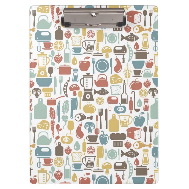 Pattern with cooking icons clipboard (Front)