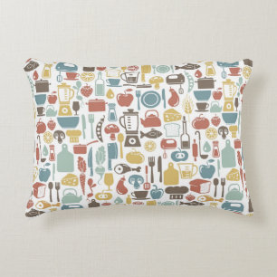 Pattern with cooking icons decorative cushion