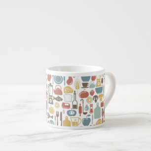Pattern with cooking icons espresso cup