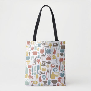 Pattern with cooking icons tote bag