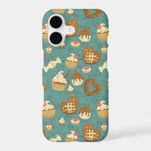 Pattern with cupcakes and candies