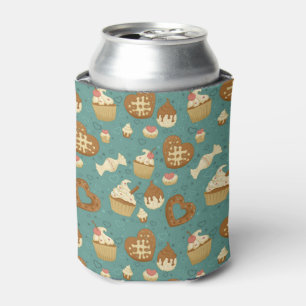 Pattern with cupcakes and candies can cooler