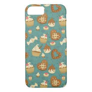 Pattern with cupcakes and candies Case-Mate iPhone case