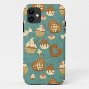 Pattern with cupcakes and candies Case-Mate iPhone case