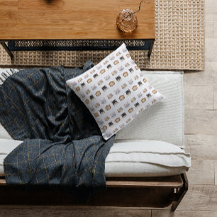 Pattern with Cute Cat Heads Cushion