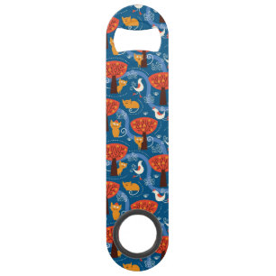 pattern with cute cats and birds