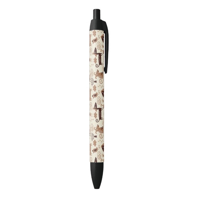 pattern with cute dogs black ink pen (Bottom (Vertical))