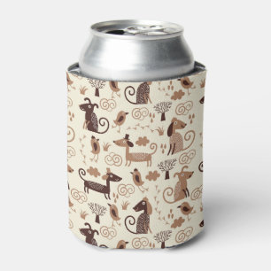 pattern with cute dogs can cooler