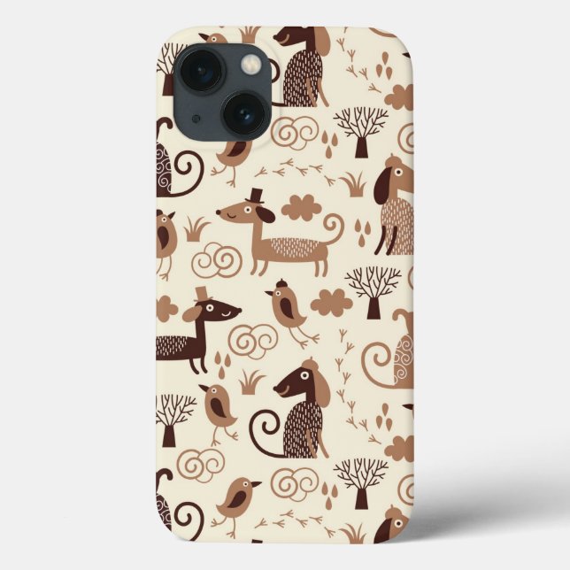 pattern with cute dogs Case-Mate iPhone case (Back)