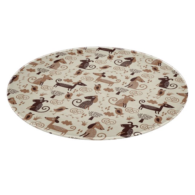 pattern with cute dogs cutting board (Corner)
