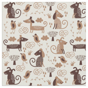 pattern with cute dogs fabric