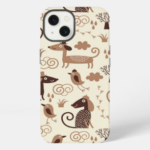pattern with cute dogs iPhone 13 case