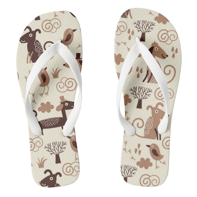 pattern with cute dogs jandals (Footbed)