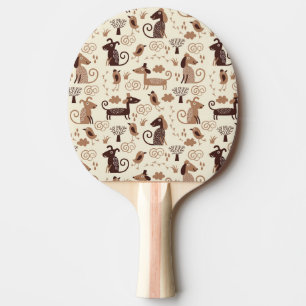 pattern with cute dogs ping pong paddle