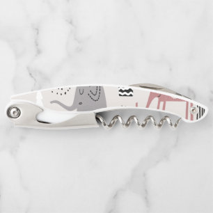 pattern with cute elephants and giraffes giant   corkscrew