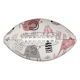pattern with cute elephants and giraffes giant football