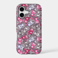 pattern with cute kawaii doodle cats