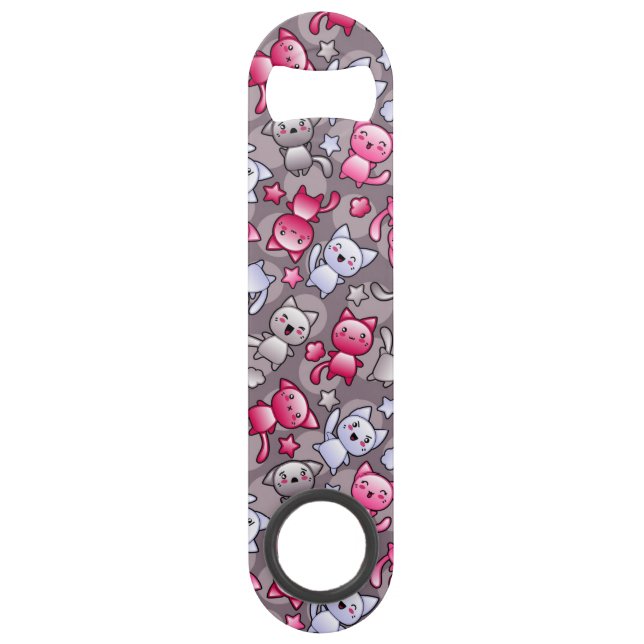 pattern with cute kawaii doodle cats (Front)