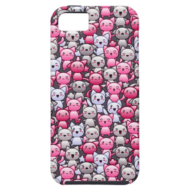 pattern with cute kawaii doodle cats 2 Case-Mate iPhone case (Back)