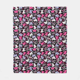 pattern with cute kawaii doodle cats 3 fleece blanket