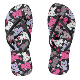 pattern with cute kawaii doodle cats 3 jandals