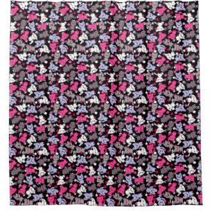 pattern with cute kawaii doodle cats 3 shower curtain