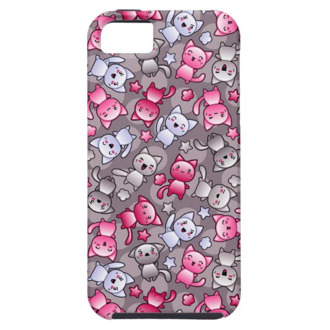 pattern with cute kawaii doodle cats Case-Mate iPhone case (Back)
