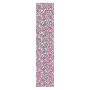 pattern with cute kawaii doodle cats short table runner