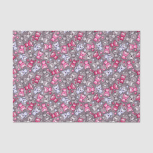 pattern with cute kawaii doodle cats tissue paper