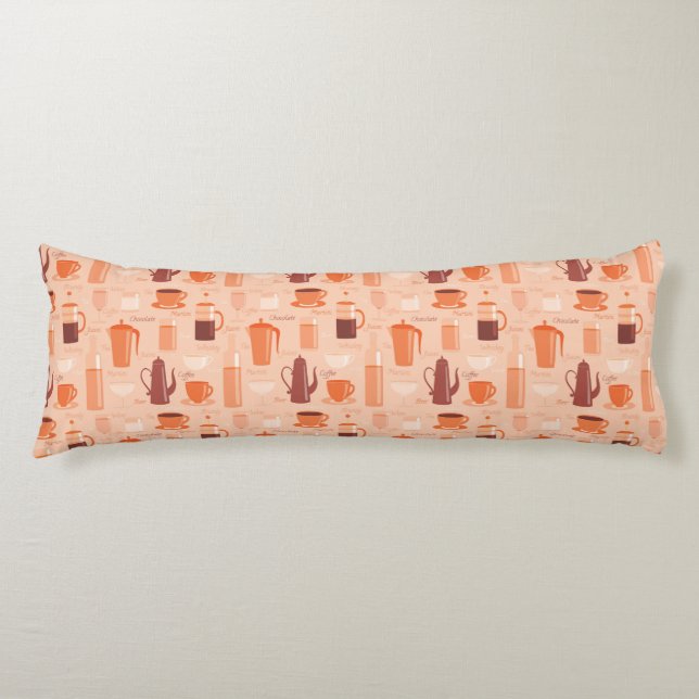 Pattern with drinks and text body cushion (Front)