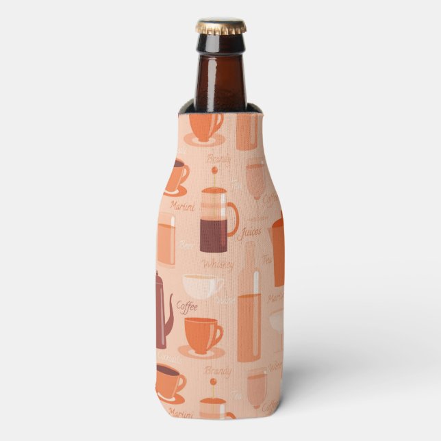 Pattern with drinks and text bottle cooler (Bottle Front)