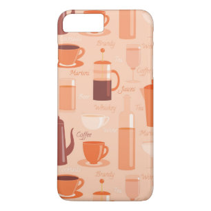 Pattern with drinks and text Case-Mate iPhone case