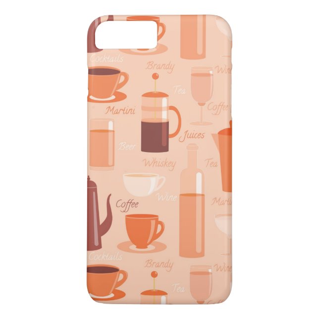 Pattern with drinks and text Case-Mate iPhone case (Back)
