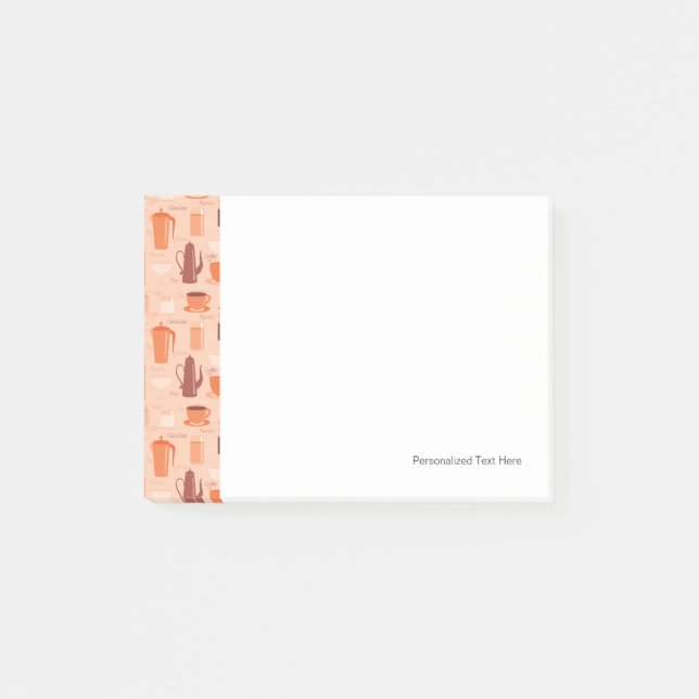 Pattern with drinks and text post-it notes (Front)