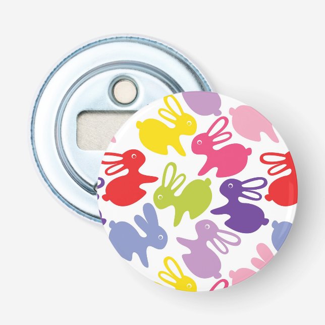pattern with Easter rabbits Bottle Opener (Front)