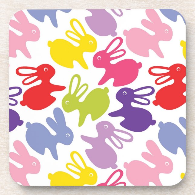 pattern with Easter rabbits Coaster (Front)