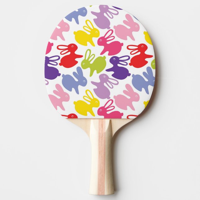 pattern with Easter rabbits Ping Pong Paddle (Front)