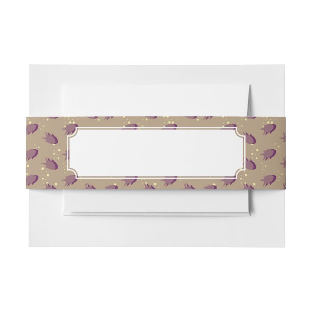 pattern with fish 2 invitation belly band (Front Example)