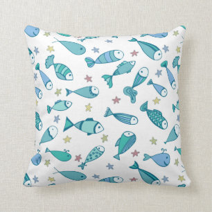 Pattern With Fish And Starfish Cushion