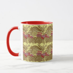 Pattern With Fish And Wave Mug