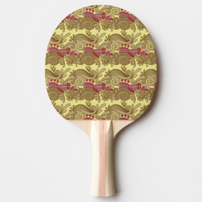Pattern With Fish And Wave Ping Pong Paddle (Front)