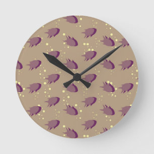 pattern with fish round clock