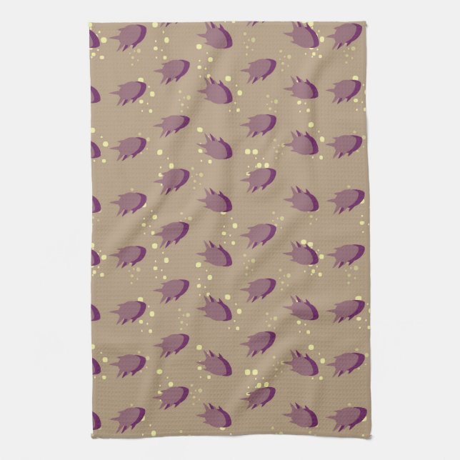 pattern with fish tea towel (Vertical)