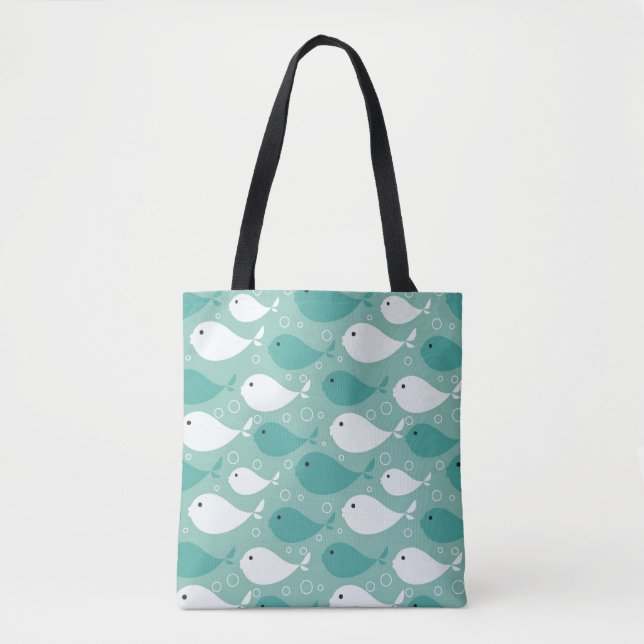 pattern with fish tote bag (Front)