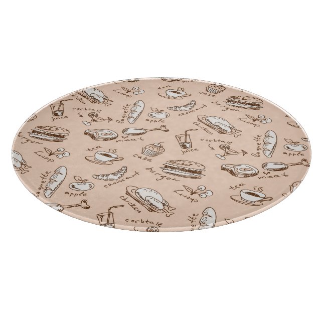 Pattern With Food Cutting Board (Corner)