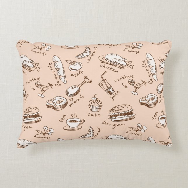 Pattern With Food Decorative Cushion (Front)